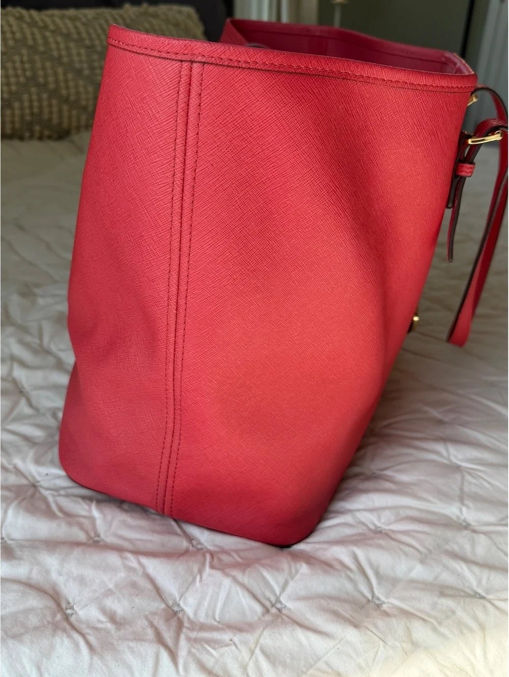 Michael Kors Jet Set Large Tote Pink Grapefruit Saffiano Leather (Cp2/hbp)